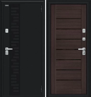 Дверь Браво Thermo Техно Декор-2 Букле черное/Wenge Veralinga