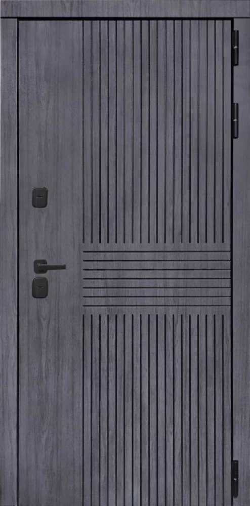 Входная дверь ДвериПРО Берген СБ-1 (ст. белое, 16мм, беленый дуб) DPRO195821 внешняя сторона