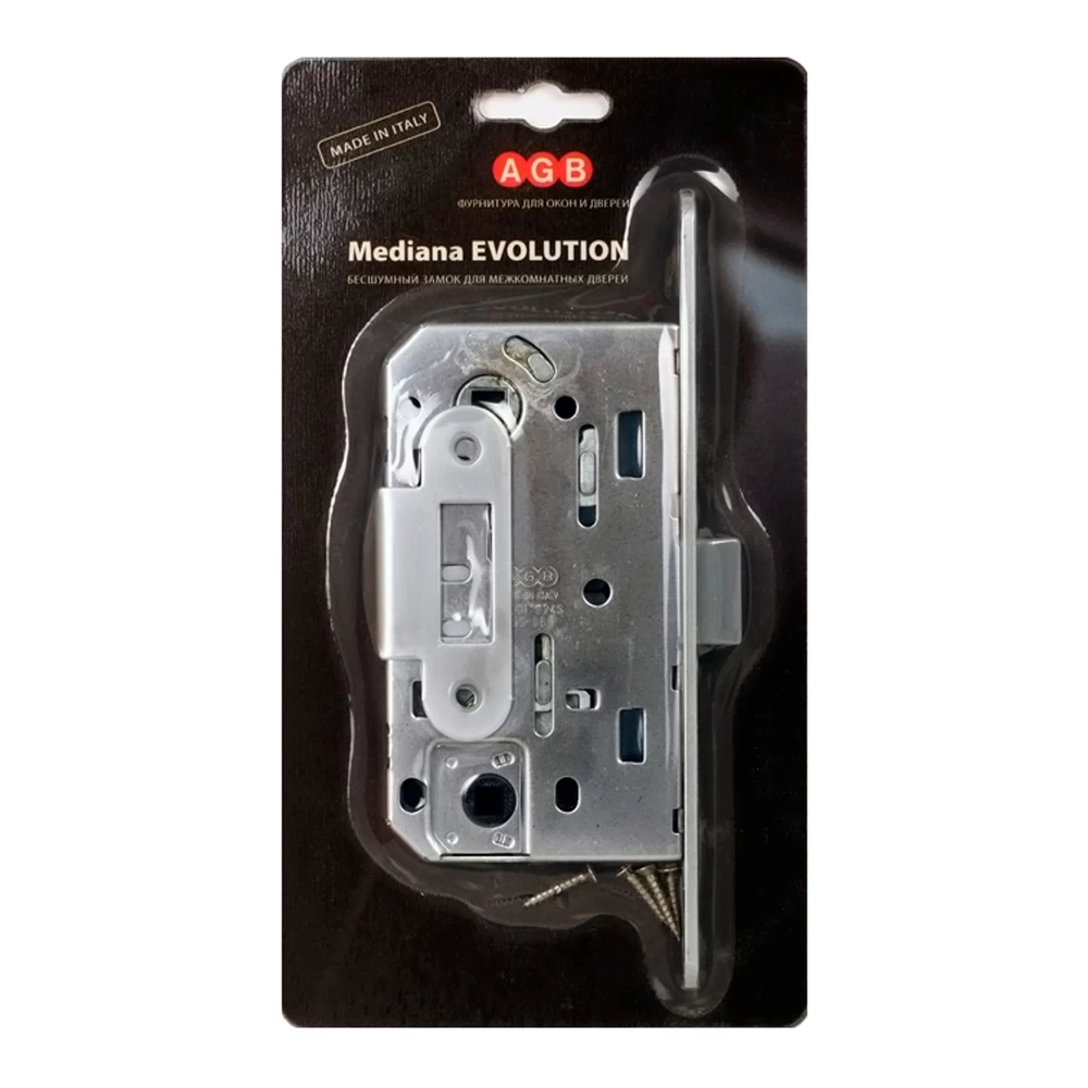 Фото B01102.50.06.567 Защелка врезная WC (никель) MEDIANA EV. (инд.упак+B01000.13)