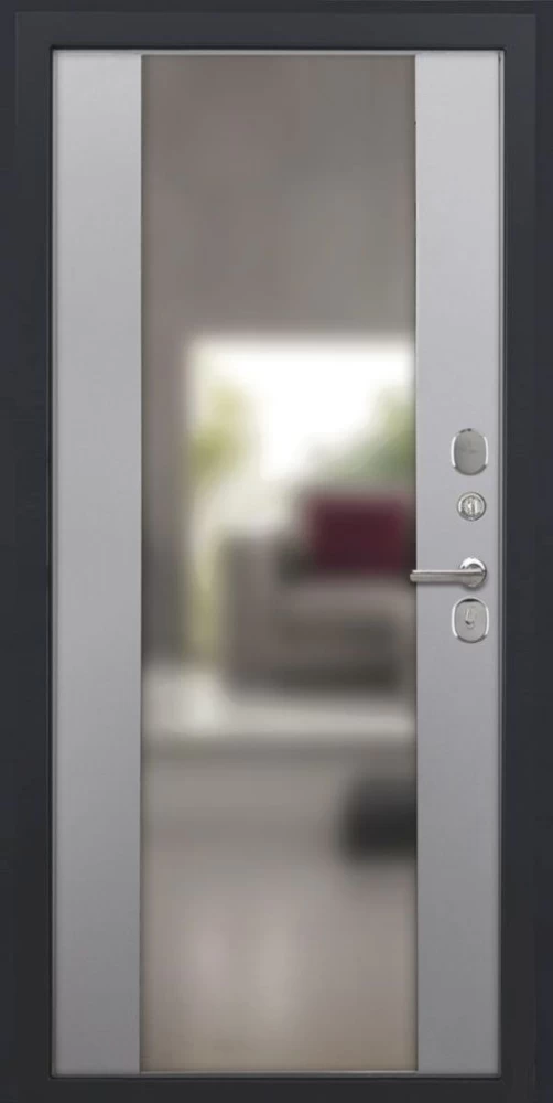Входная дверь ДвериПРО Берген Алиса (16мм, ПВХ софт грей, зеркало) DPRO195341 внутренняя сторона