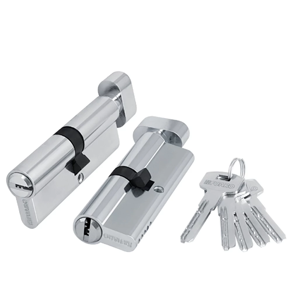 Фото Цилиндровый механизм (200 ZM/90) 2000ZMKnob90(40+10+40) CP хром 5Key с вертушкой