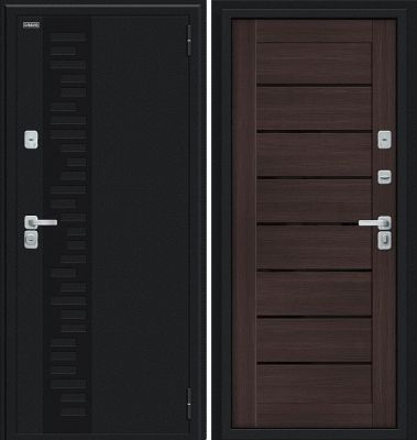 Дверь Браво Thermo Техно Декор-2 Букле черное/Wenge Veralinga