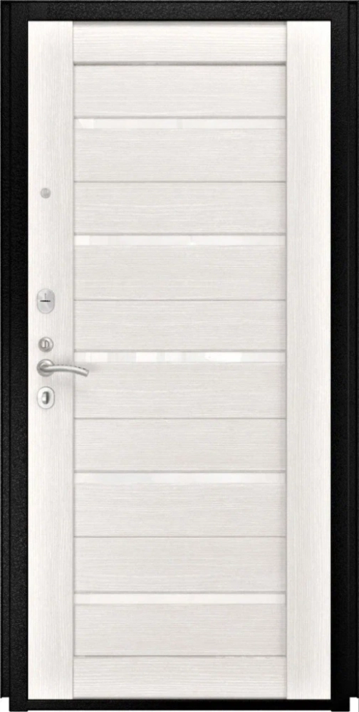 Входная дверь ДвериПРО Модель L-46 СБ-1 (лак. белое, 16мм, беленый дуб) DPRO196018 внутренняя сторона