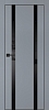 Межкомнатная дверь PX-9  черная кромка с 4-х ст. Серый матовый
