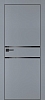 Межкомнатная дверь PX-18 черная кромка с 4-х ст. Серый матовый