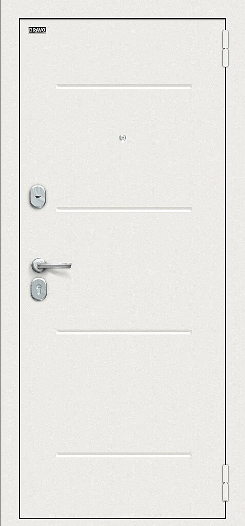 Входная дверь Аура Kale Шагрень белая/Off-white BR5005 внешняя сторона